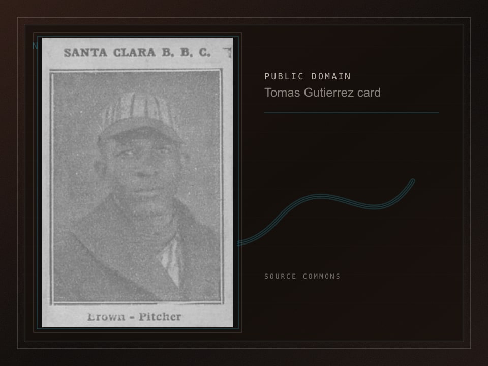 Public-domain archive plate built from a 1923 Tomas Gutierrez baseball card image of Dave Brown.