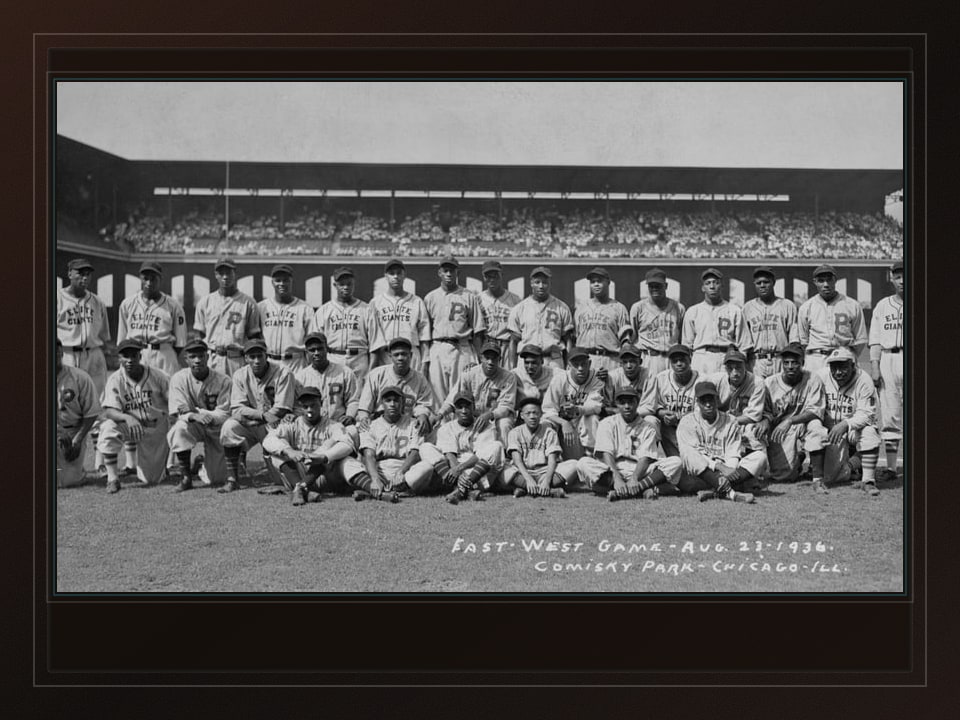 Public-domain archive plate from the 1936 Negro League All-Star Game at Comiskey Park.
