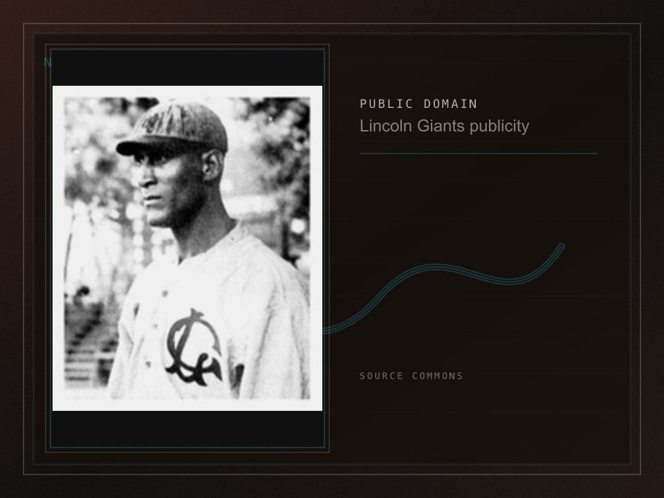 Public-domain archive plate built from a black-and-white portrait of Smokey Joe Williams.